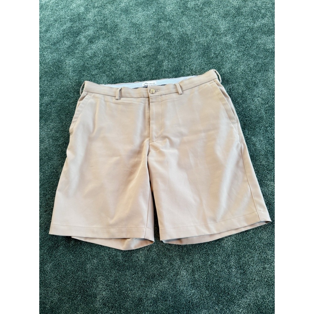 Peter Millar Sport Shorts‎ Mens 34 Beige Golfing Performance Chino Stretch